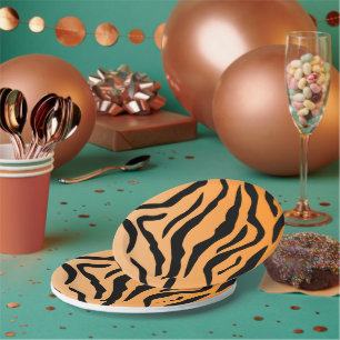 Prato De Papel Faux Tiger Impressão