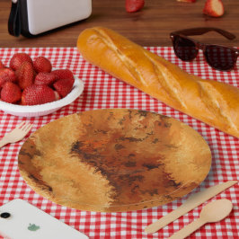 Prato De Papel Faux Walnut Burel Pattern