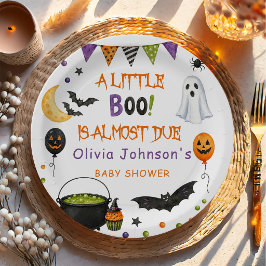 Prato De Papel Favor de Chá de Bebê Fantasma de Halloween