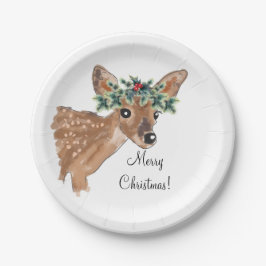 Prato De Papel Fawn Deer Personalizado Placas De Natal