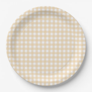 Prato De Papel Faye e Lauren Fall Gingham Beige