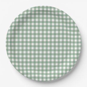 Prato De Papel Faye e Lauren Fall Green Gingham