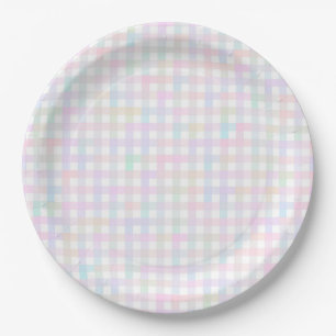 Prato De Papel Faye e Lauren Pastel Gingham Multocolor