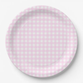 Prato De Papel Faye e Lauren Pastel Pink Gingham