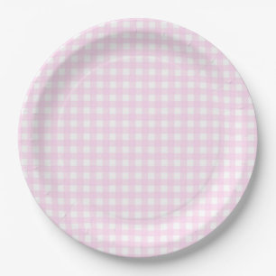 Prato De Papel Faye e Lauren Pastel Pink Gingham