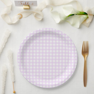 Prato De Papel Faye e Lauren Pastel Purple Gingham