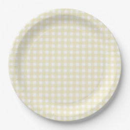 Prato De Papel Faye e Lauren Pastel Yellow Gingham