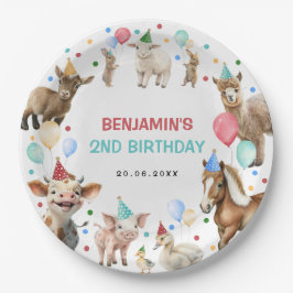 Prato De Papel Fazenda Barnyard Animais Confetti Aniversário Boy