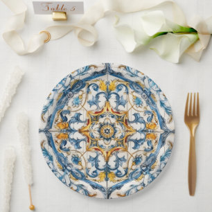 Prato De Papel Febre de Azulejo do Mediterrâneo: italiano Positan