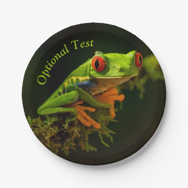 Prato De Papel Fechar um Sapo de Árvore Vermelha nº 1 (Frente)