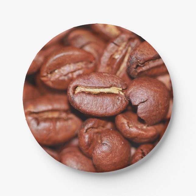 Prato De Papel Feijões de café torrados (Frente)