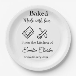 Prato De Papel Feita com amor, empresa de padaria adiciona textur