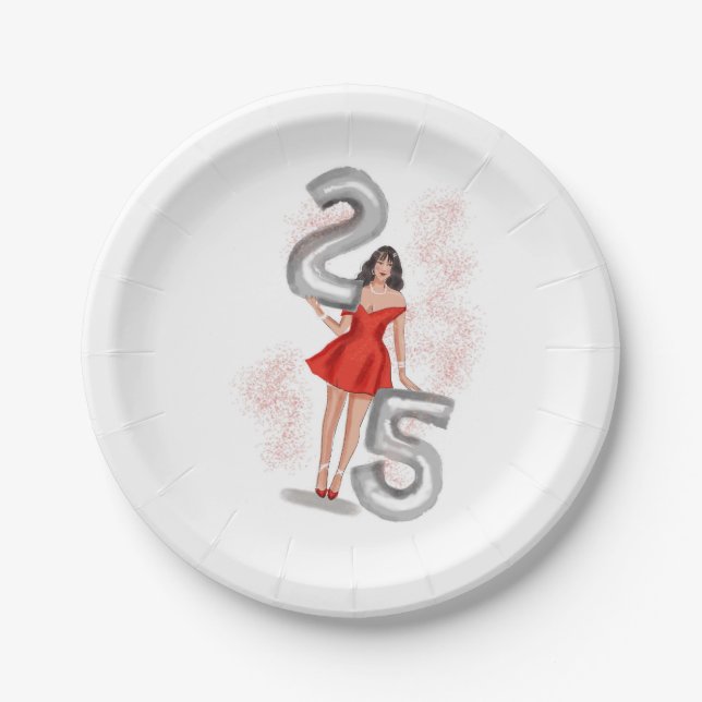 Prato De Papel Feliz 25, ilustração (Frente)