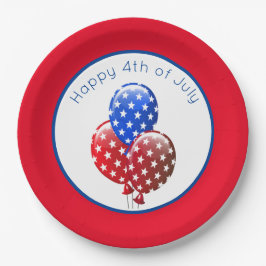 Prato De Papel Feliz 4 de julho