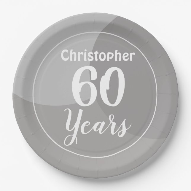 Prato De Papel Feliz 60º Aniversário de Papel (Frente)