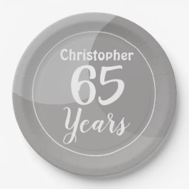 Prato De Papel Feliz 65º Aniversário de Papel