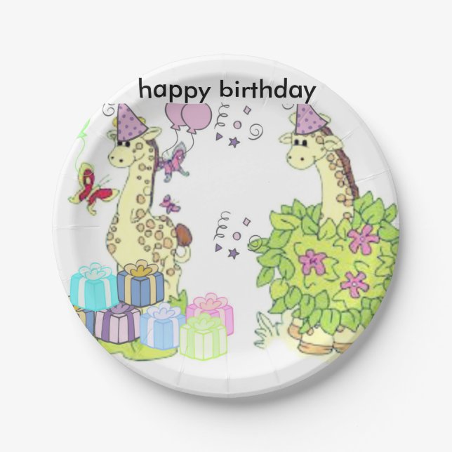 Prato De Papel feliz aniversario (Frente)