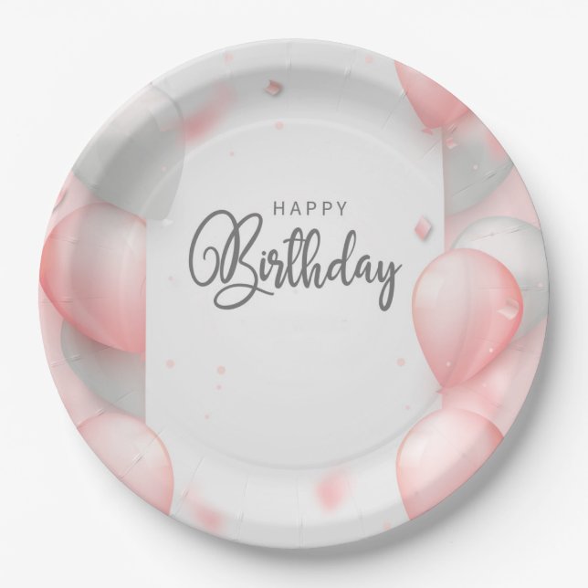Prato De Papel Feliz aniversário (Frente)