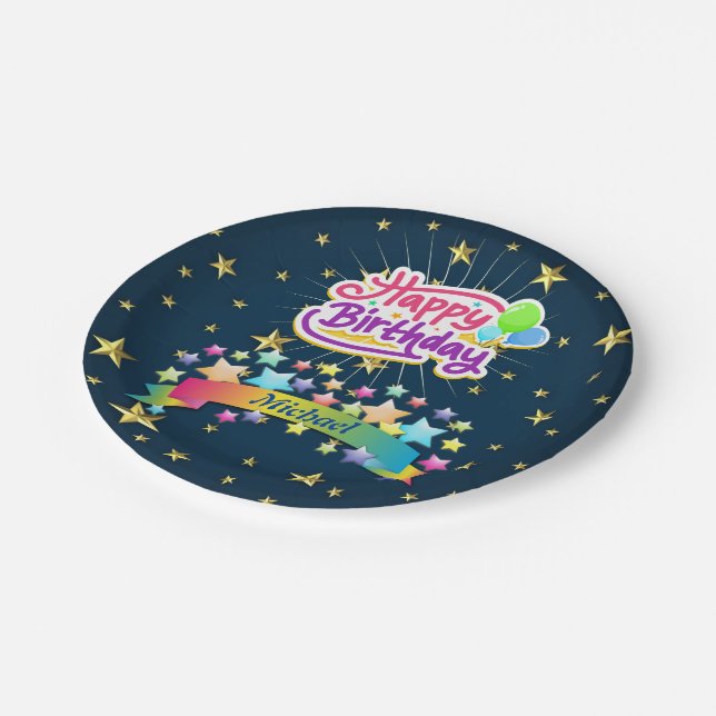 Prato De Papel Feliz aniversario (Inclinado)