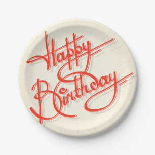 Prato De Papel Feliz aniversário
