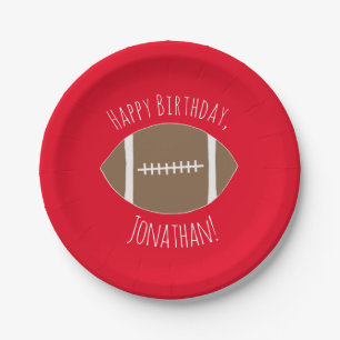 Prato De Papel Feliz Aniversário Clássico de Futebol de Placas Ve