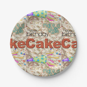 Prato De Papel Feliz Aniversário Coloca Família de Amigos