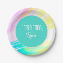 Prato De Papel "Feliz Aniversário": Cores de Papel Legais