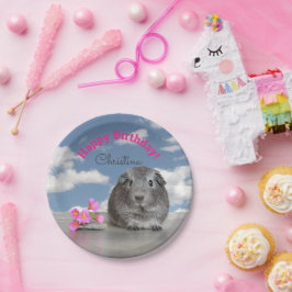 Prato De Papel Feliz aniversário das crianças Guiné Pig Sky