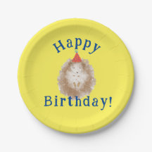 Feliz aniversário de Hedgehog Plates