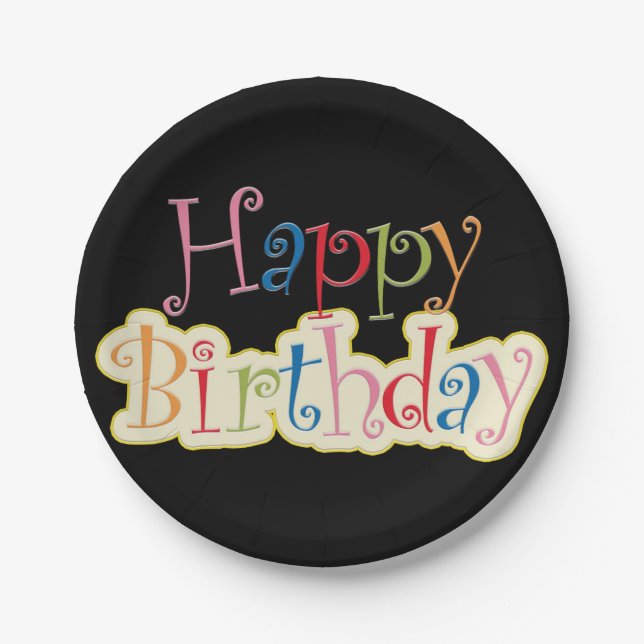 Prato De Papel Feliz Aniversário de Papel (Frente)