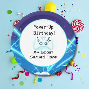 Prato De Papel Feliz Aniversário Épico Gamer Golpe Crítico!