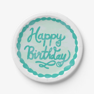 Prato De Papel Feliz Aniversário - Mão Letícia