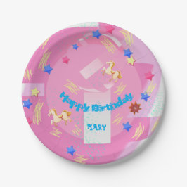 Prato De Papel Feliz aniversário Mary (nome da mudança)