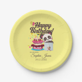 Prato De Papel Feliz Aniversário, Meu Bebê - Foto Personalizada/ 