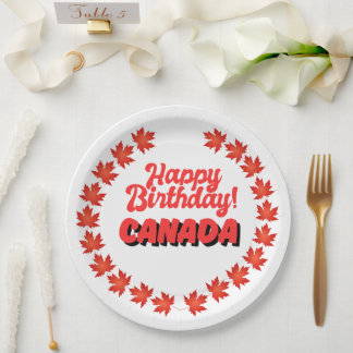 Prato De Papel Feliz aniversário no Canadá