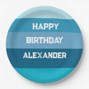 Prato De Papel Feliz Aniversário, Nome Modelo de Papel Placa