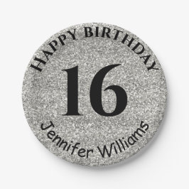 Prato De Papel Feliz Aniversário Nome Personalizado Idade Ano Lev