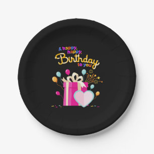 Prato De Papel Feliz Aniversário Para Você Placas De Papel