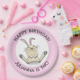 Prato De Papel Feliz aniversário personalizado de desenho animado