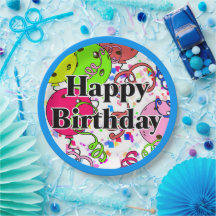 Feliz Aniversário Pickleball Balões Confetti White