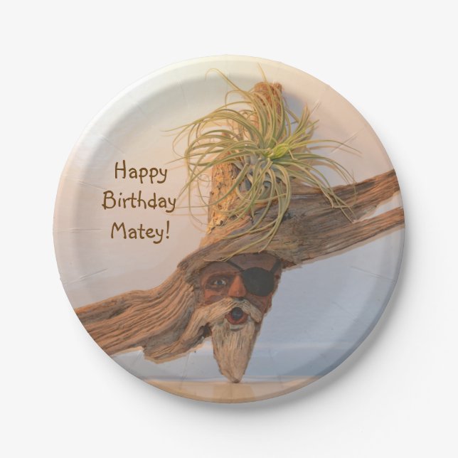 Prato De Papel Feliz Aniversário Pirata (Frente)