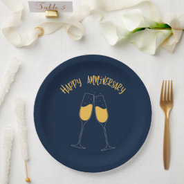 Prato De Papel Feliz Aniversário - Placa de Papel