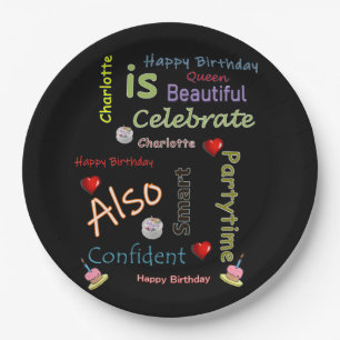 Prato De Papel Feliz Aniversário Planta Charlotte