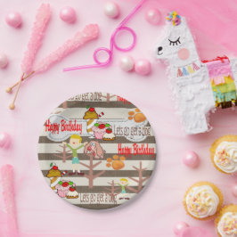Prato De Papel Feliz Aniversário Plates deseja um cachorro
