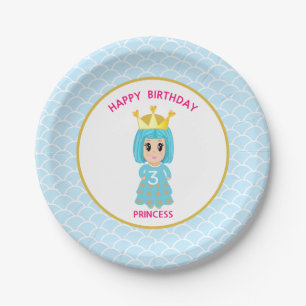 Prato De Papel Feliz Aniversário Princesa