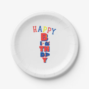 Prato De Papel Feliz aniversário - Remix de papel