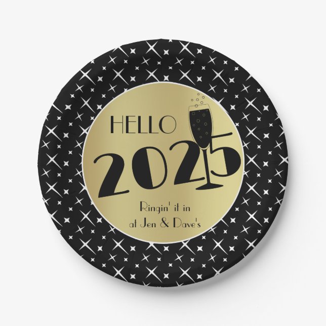 Prato De Papel Feliz ano novo (Frente)