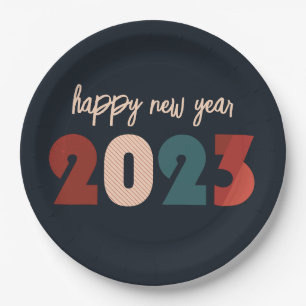 Prato De Papel Feliz ano novo de férias 2023