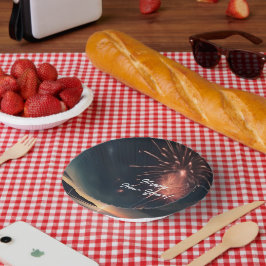 Prato De Papel Feliz ano novo de Tipografia de Script Festivo