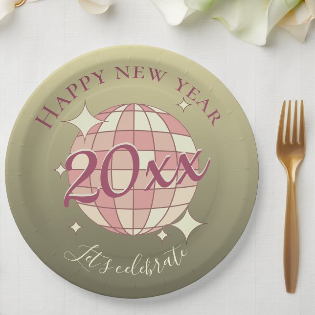 Prato De Papel Feliz ano novo do jantar de 2025 (Criador carregado)